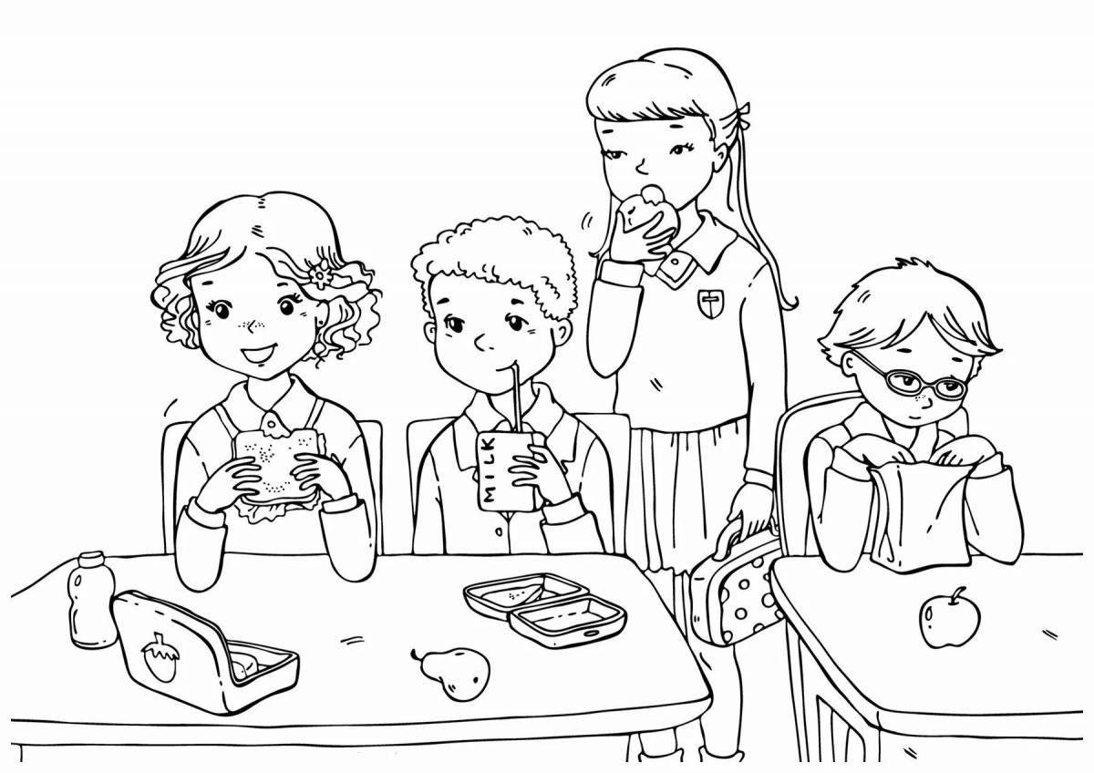 Coloring page creative table manners