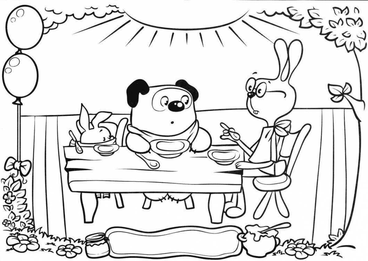 Creative table manners coloring page