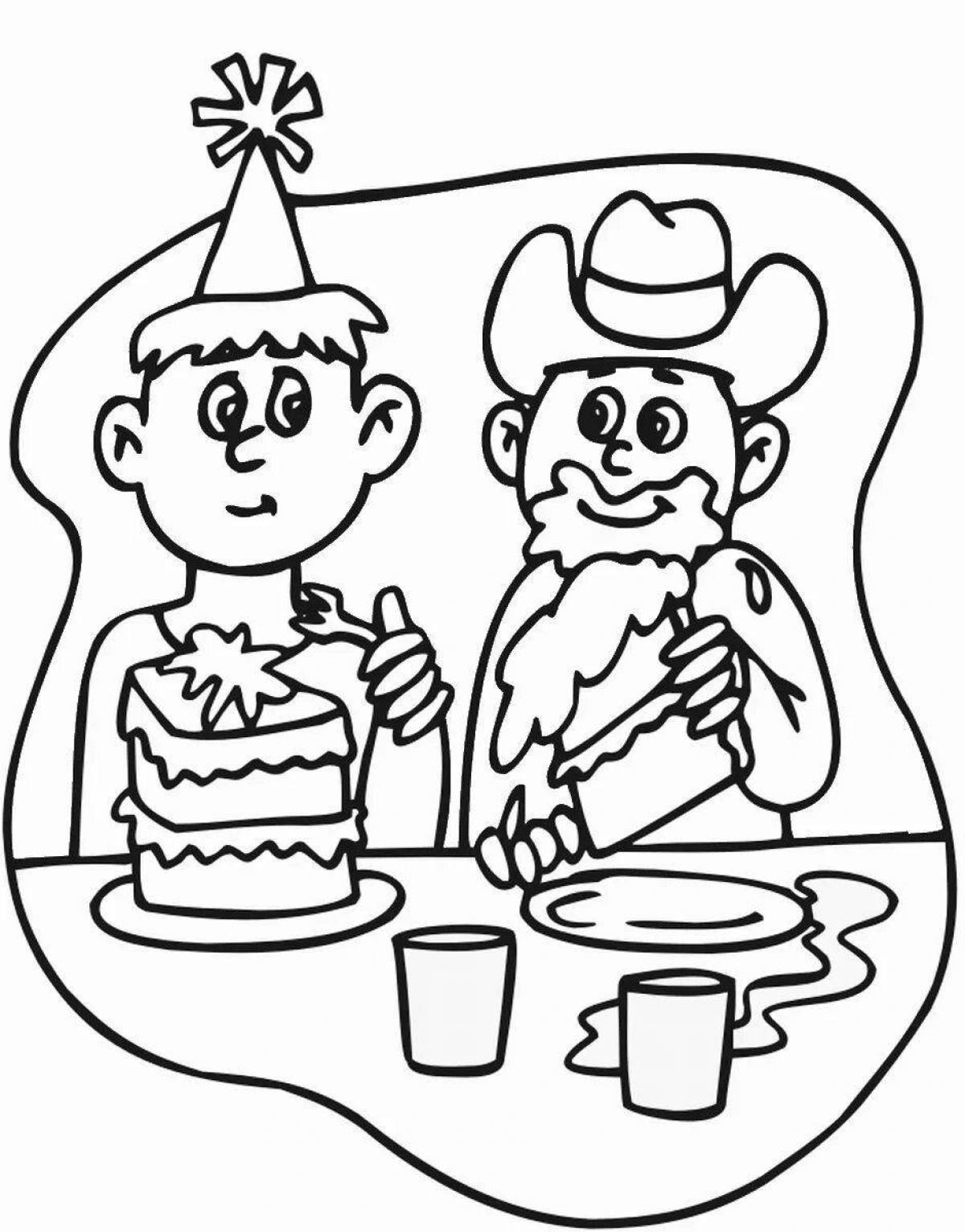 Colorful table manners coloring book