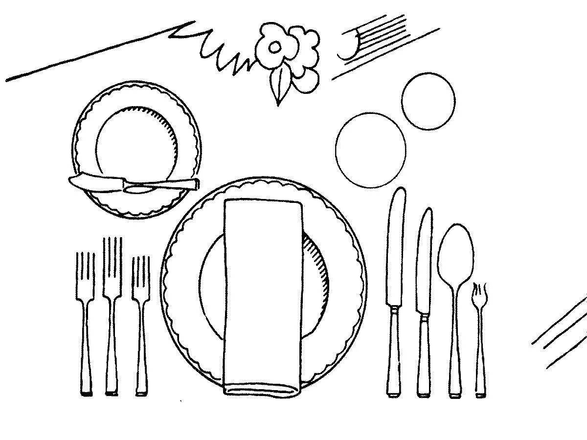 Fun table manners coloring page design