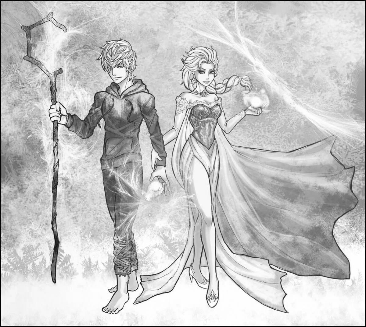 Elsa and icejack divine coloring