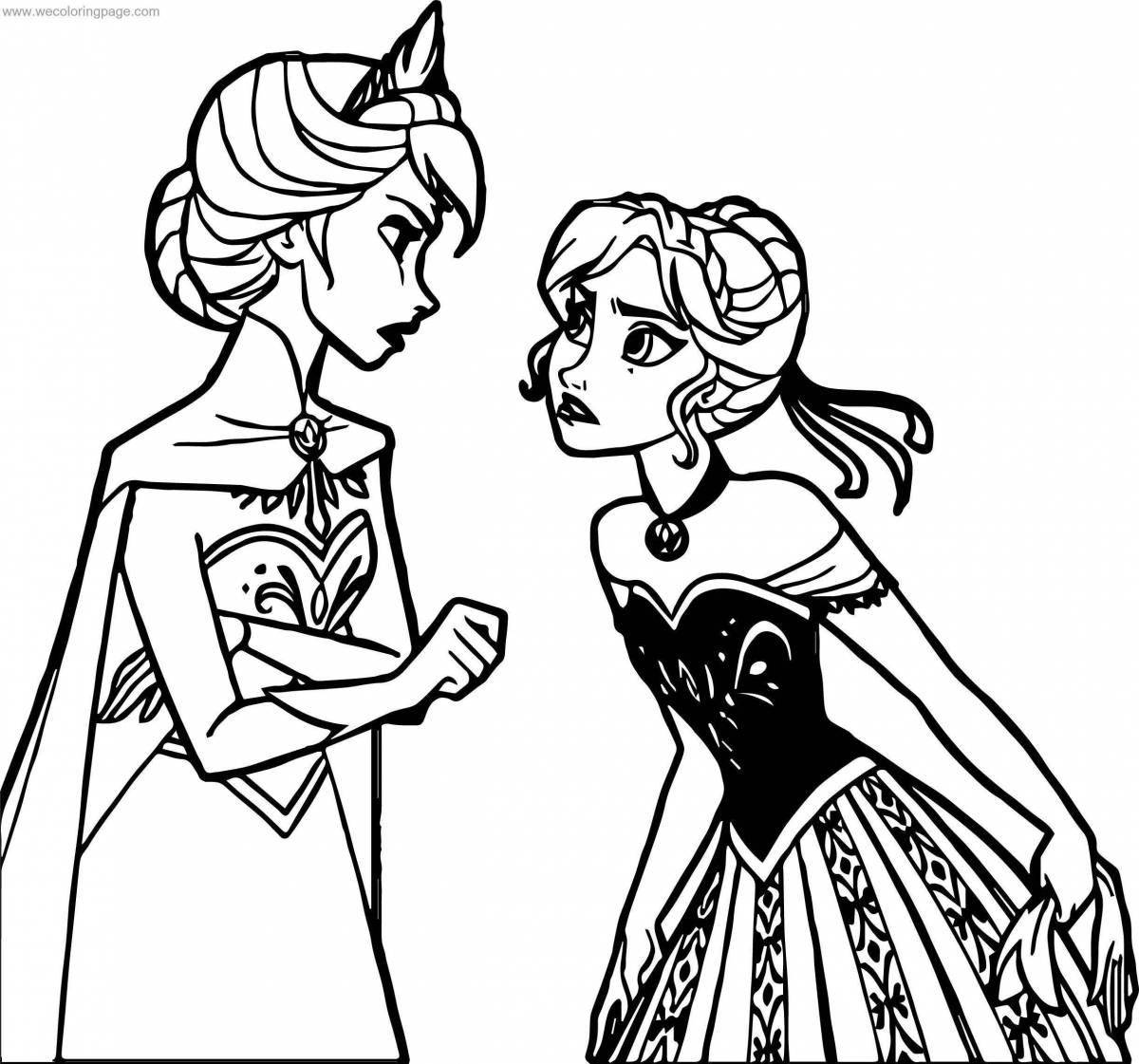 Grand coloring page elsa and icejack