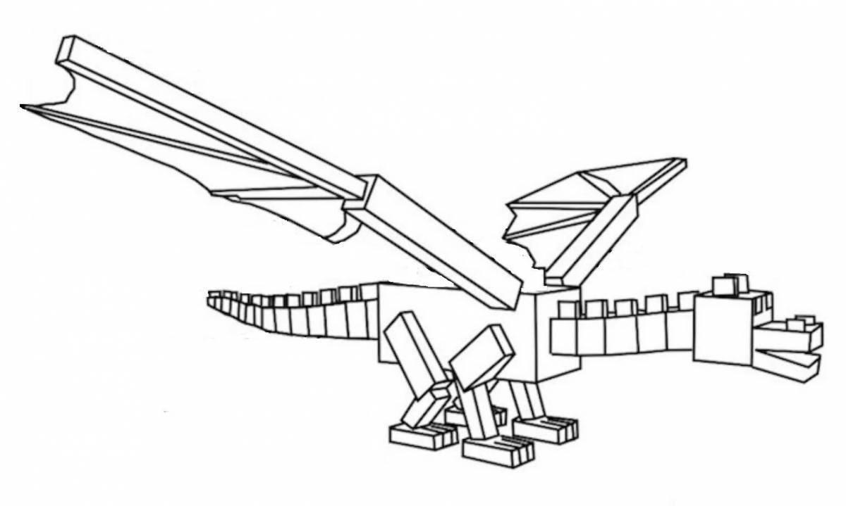Раскраска величественный эндер дракон из майнкрафт