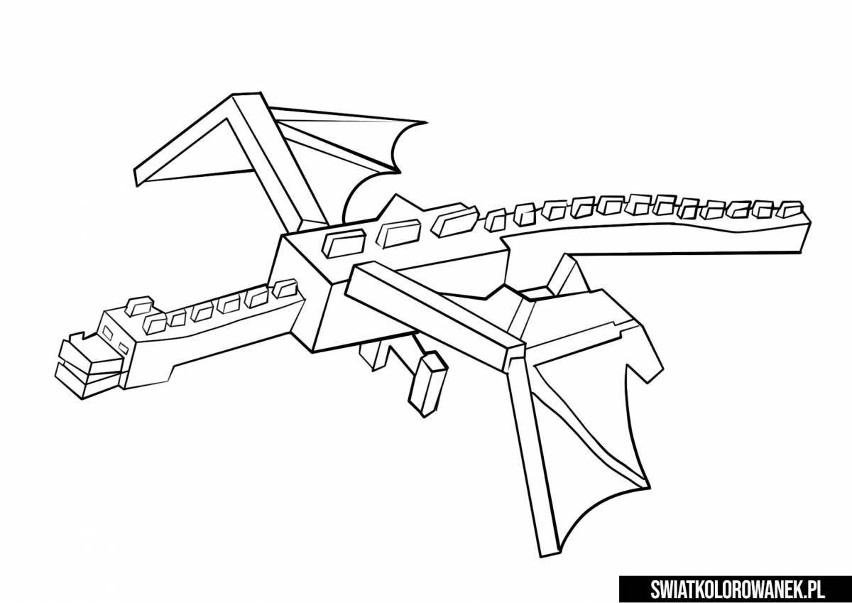 Vibrant ender dragon coloring page from minecraft