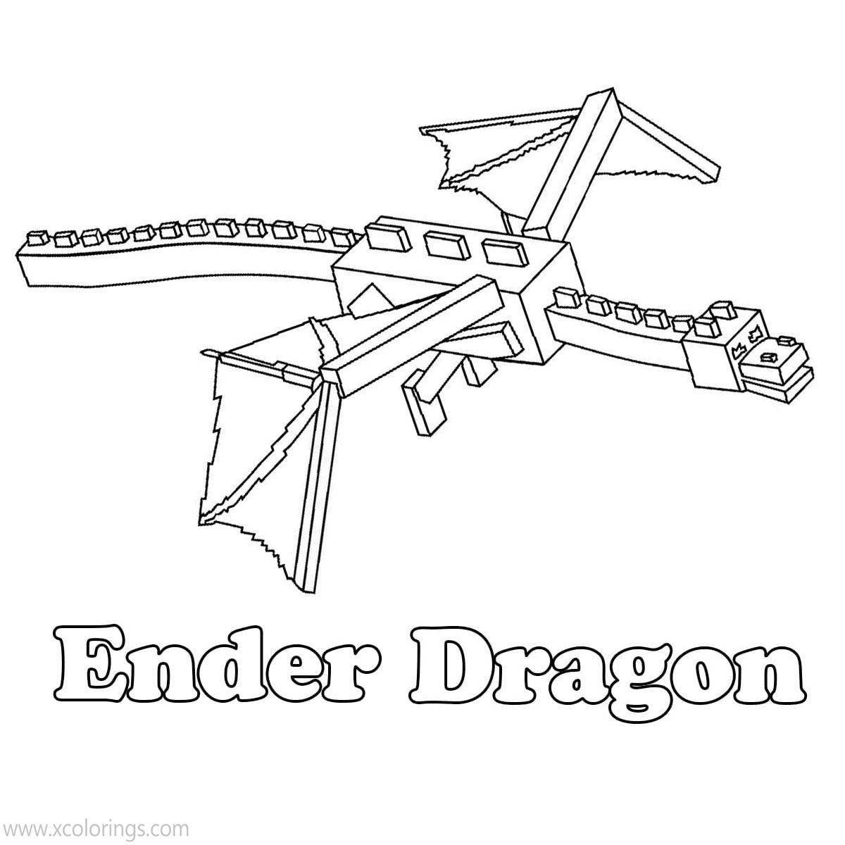 Gorgeous minecraft ender dragon coloring book