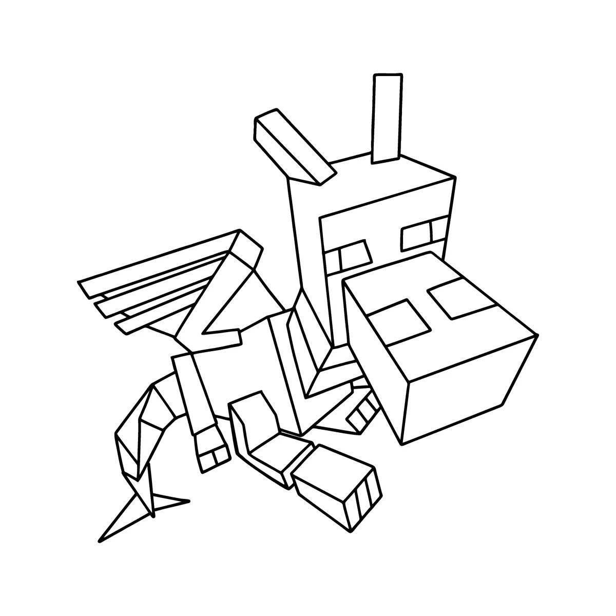 Coloring dazzling ender dragon from minecraft