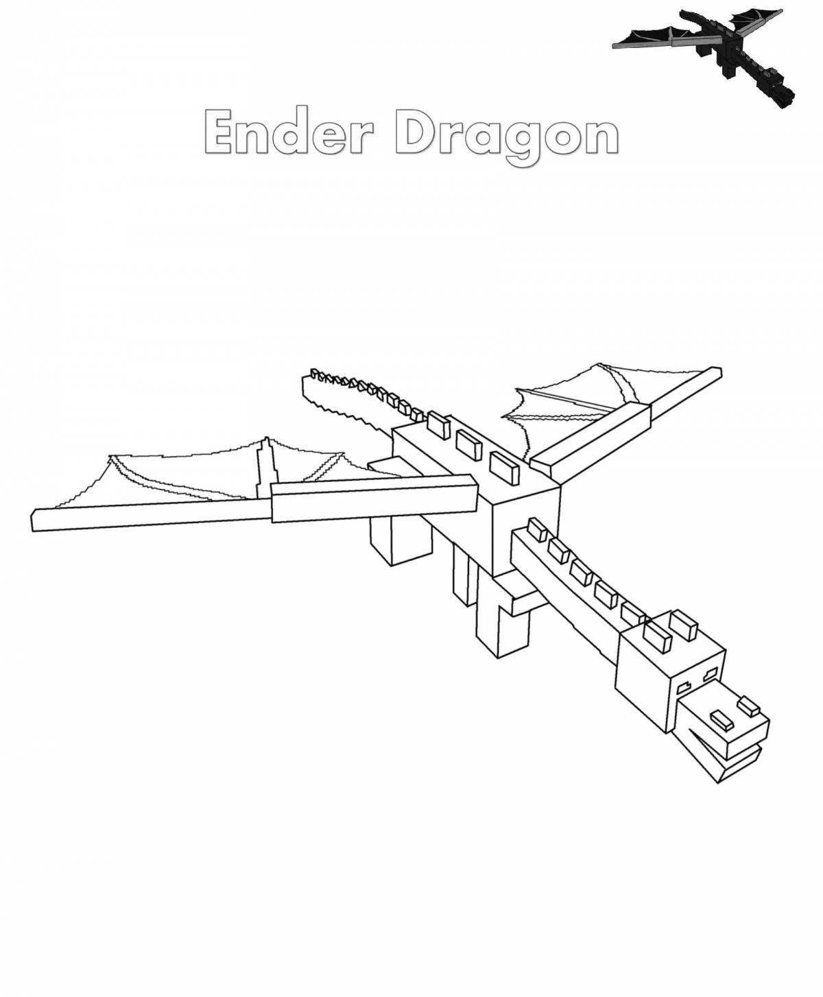 Impressive minecraft ender dragon coloring page