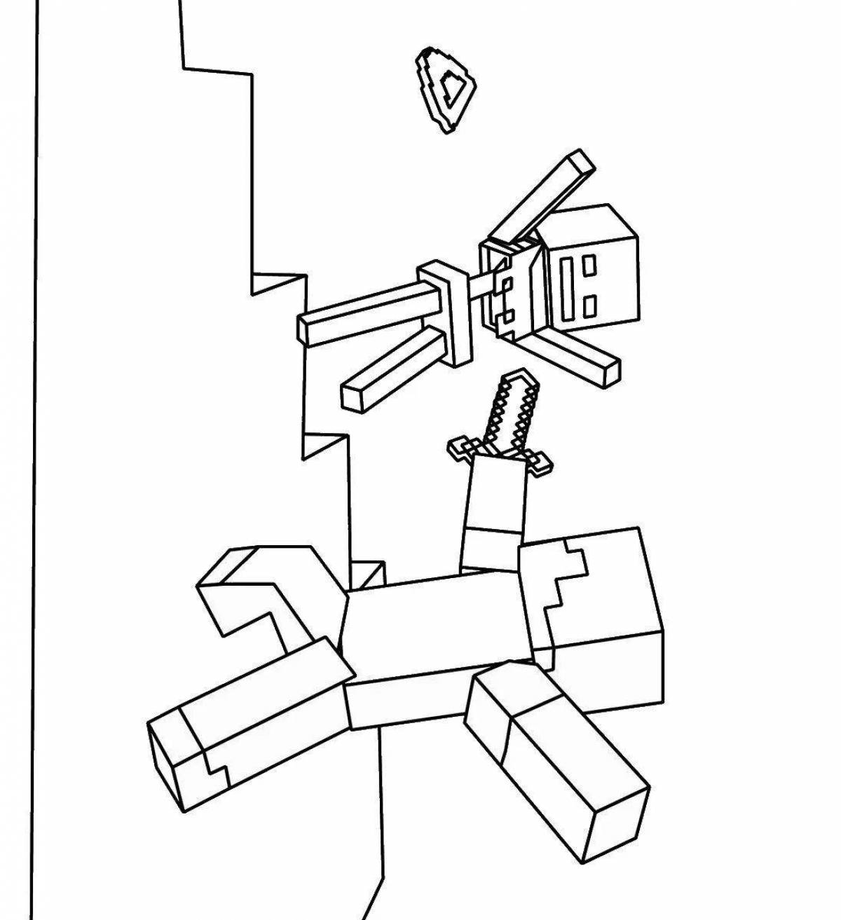 Amazing ender dragon coloring page from minecraft