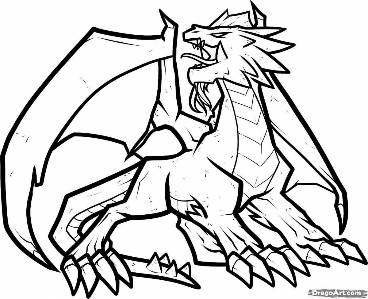 Outstanding minecraft ender dragon coloring page