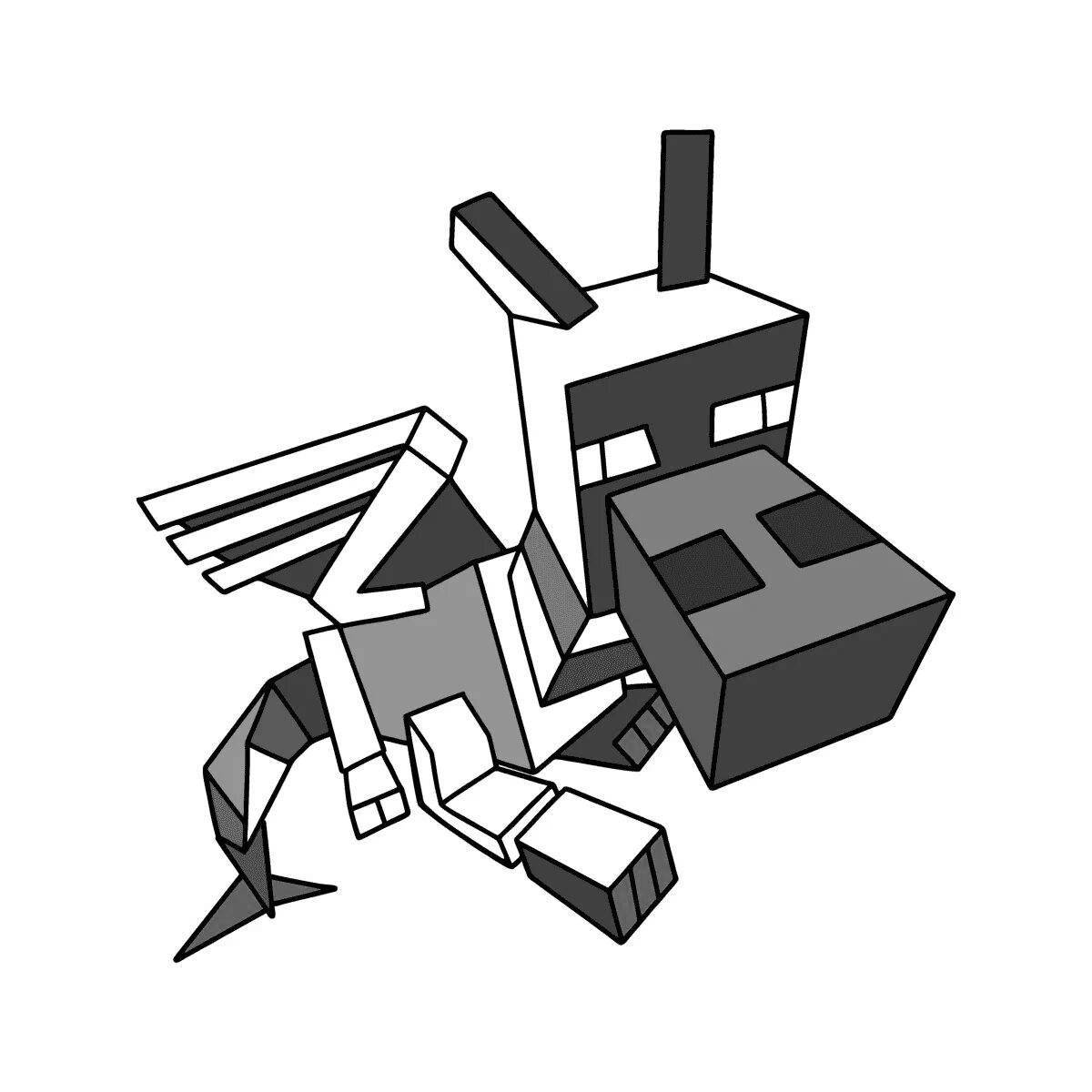 Minecraft ender dragon coloring page