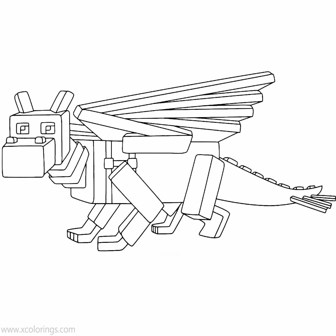 Brilliantly colored minecraft ender dragon coloring page