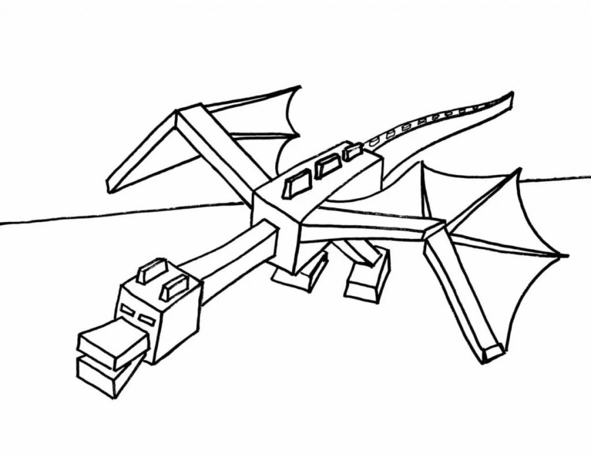 Поразительный эндер дракон раскраски из minecraft
