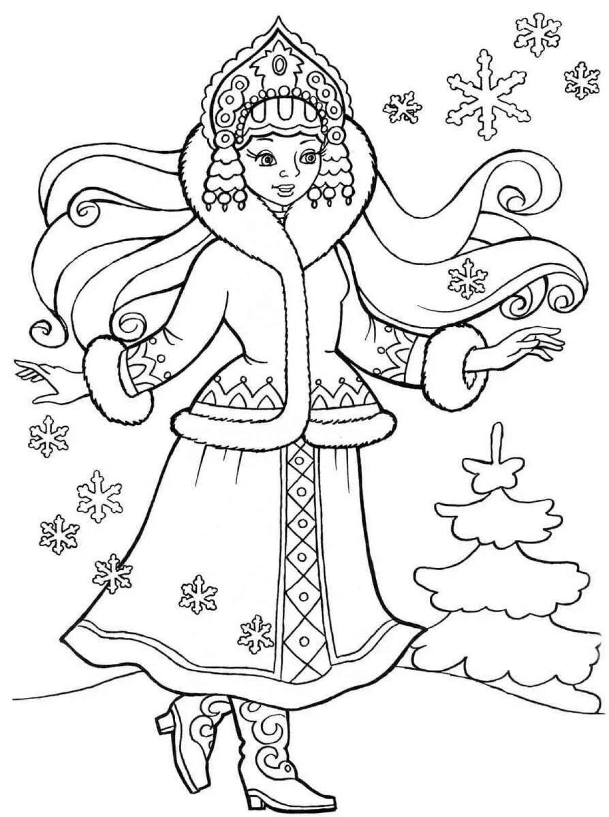 Fun coloring Snow Maiden