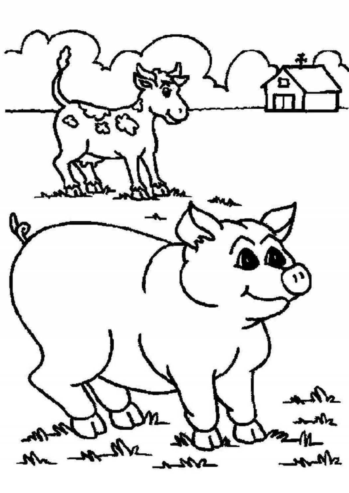 Fluffy coloring pets middle group