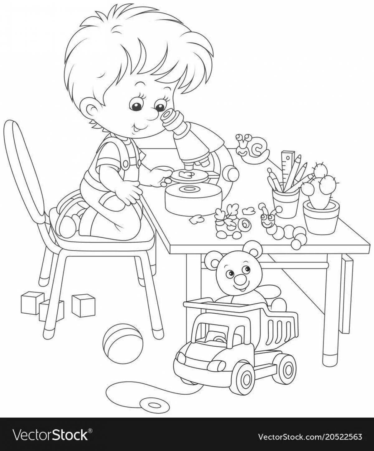 Amazing coloring book from the world of science