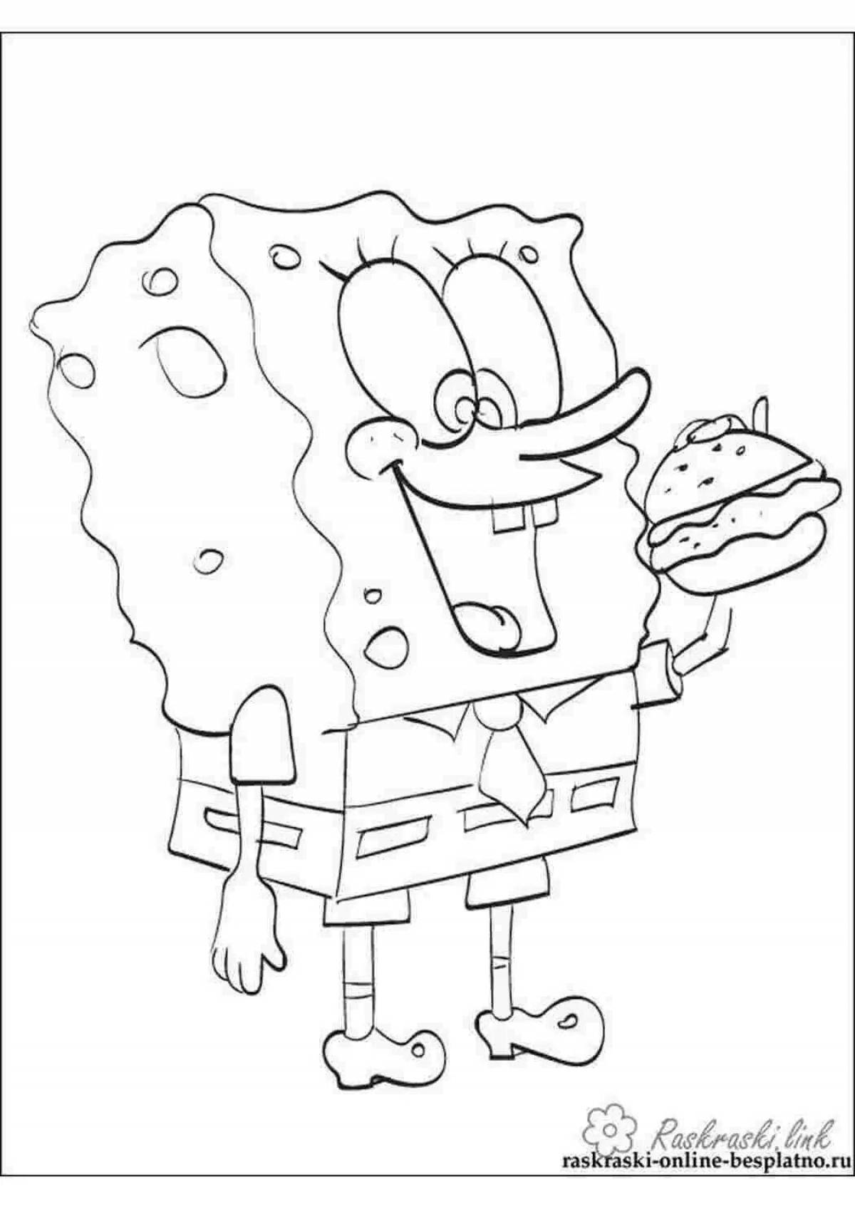 Раскраски губка Боб бургер