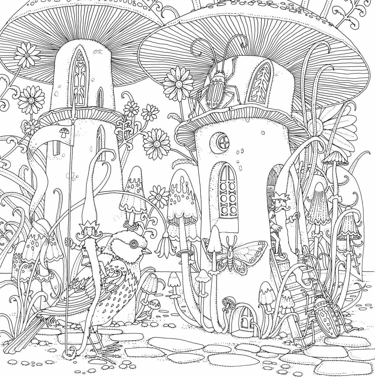 Radiant coloring page of hanna carlson's forest