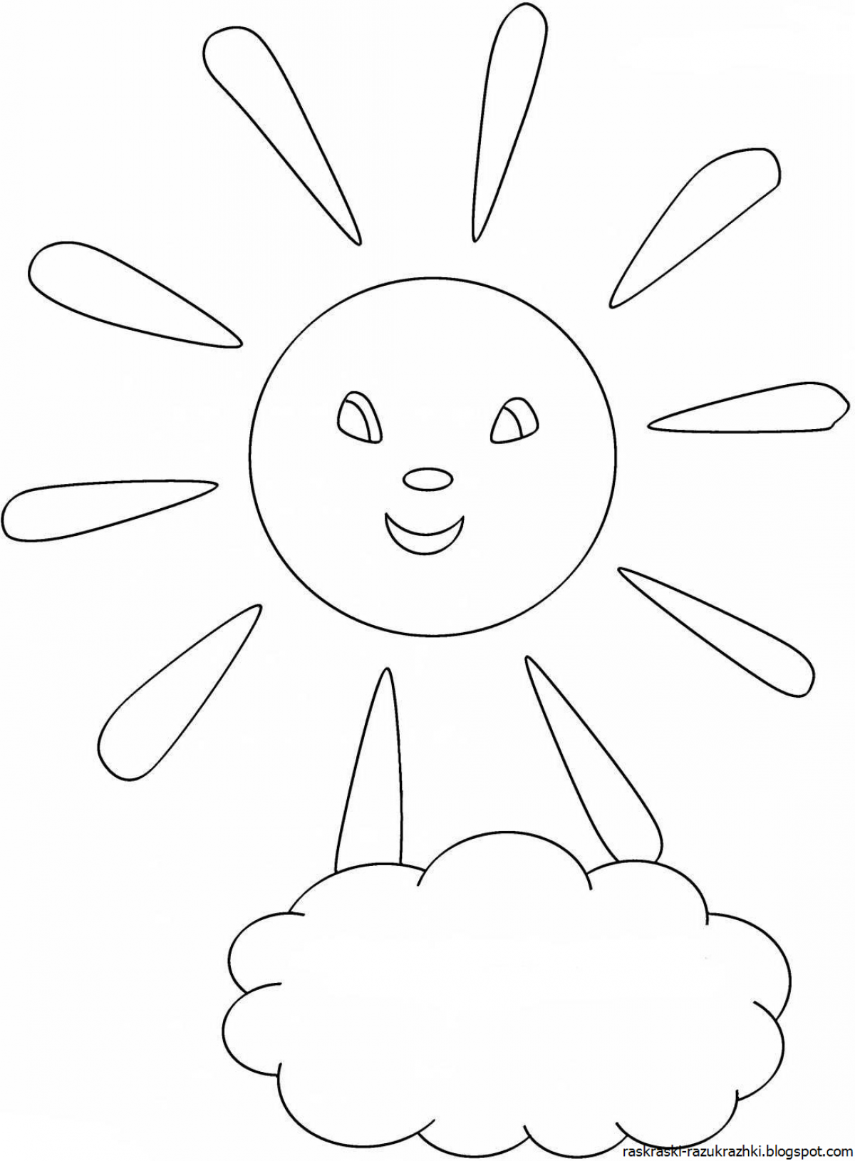 Раскраска солнышко для детей 2-3 лет