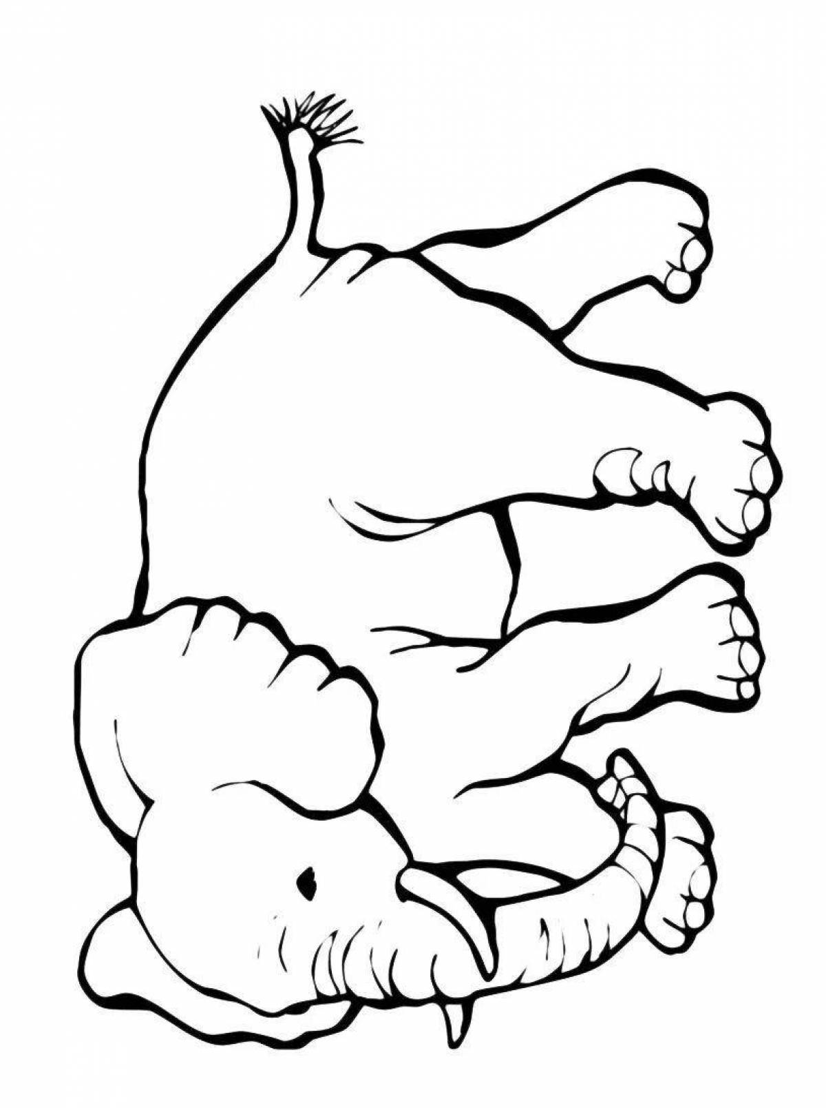 Coloring book cheerful elephant kuprin