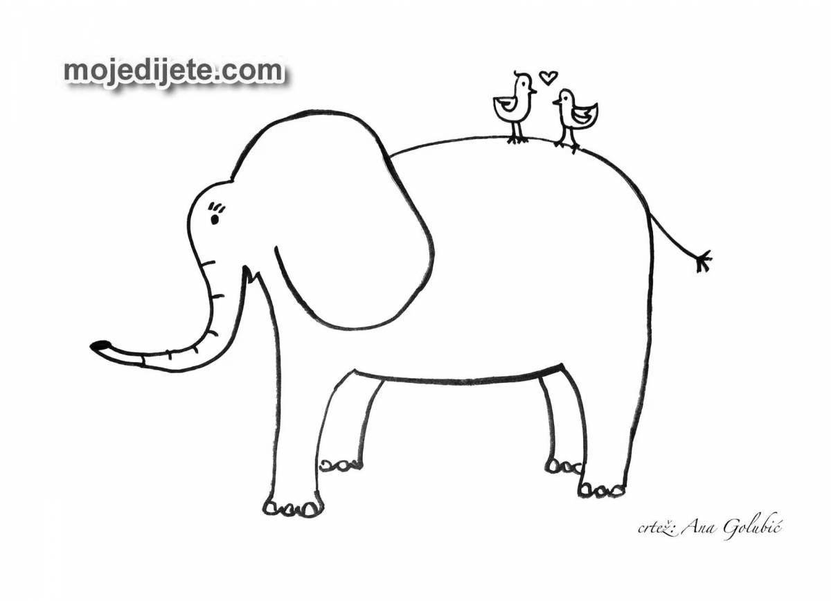 Coloring page glorious elephant kuprin