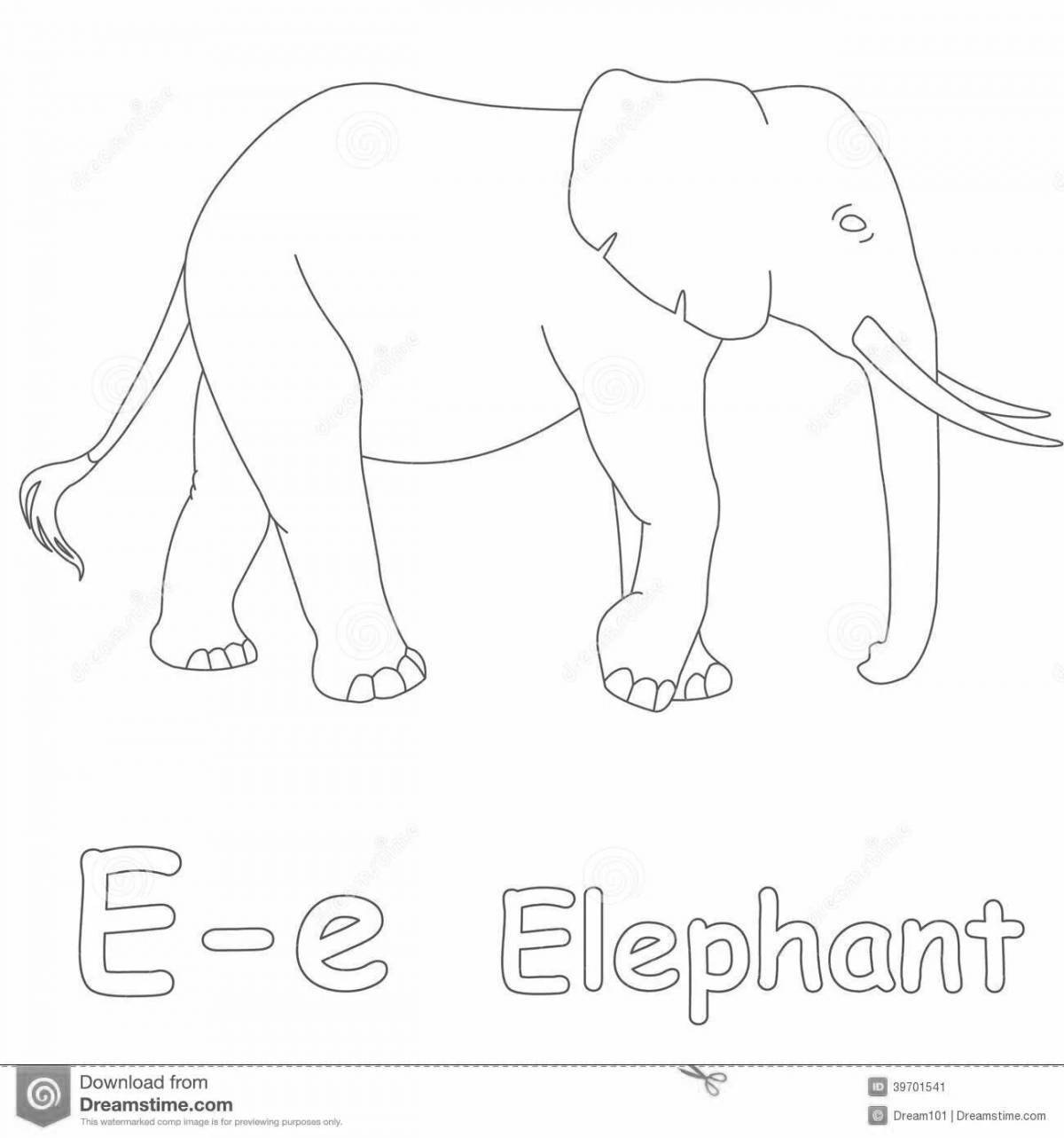 Coloring page bizarre elephant kuprin