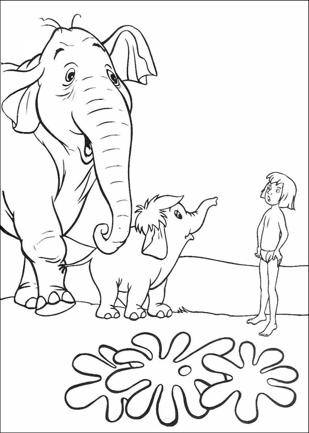 Fancy Kuprin elephant coloring book