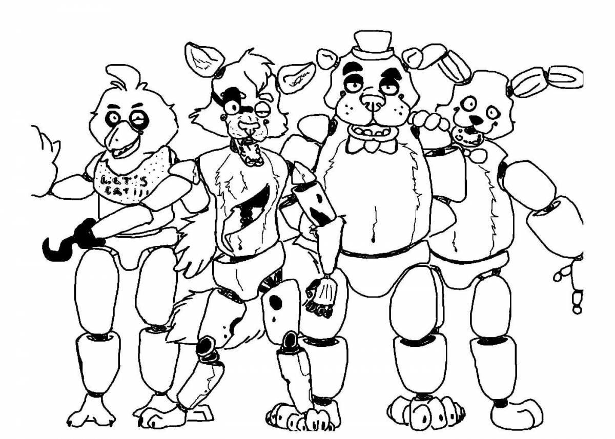 Great fnaf 9 coloring book for boys