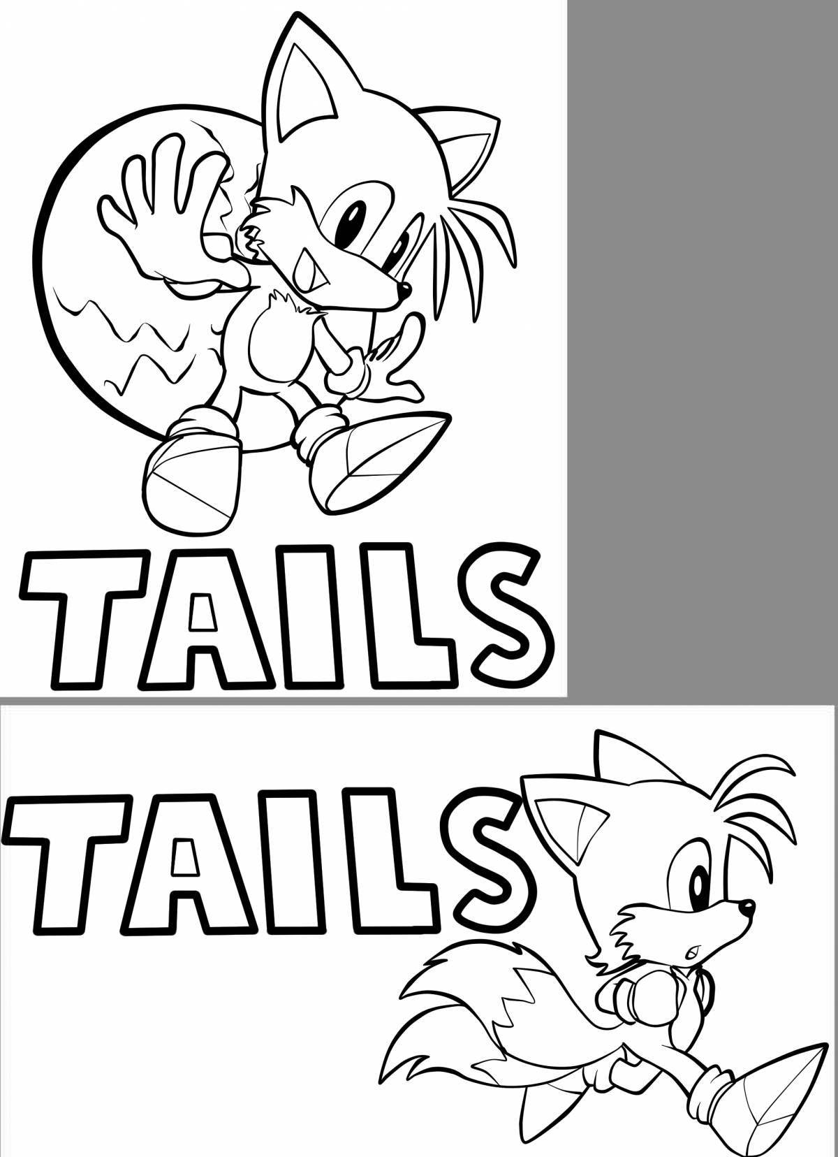 Радостная раскраска sonic tails and knuckles