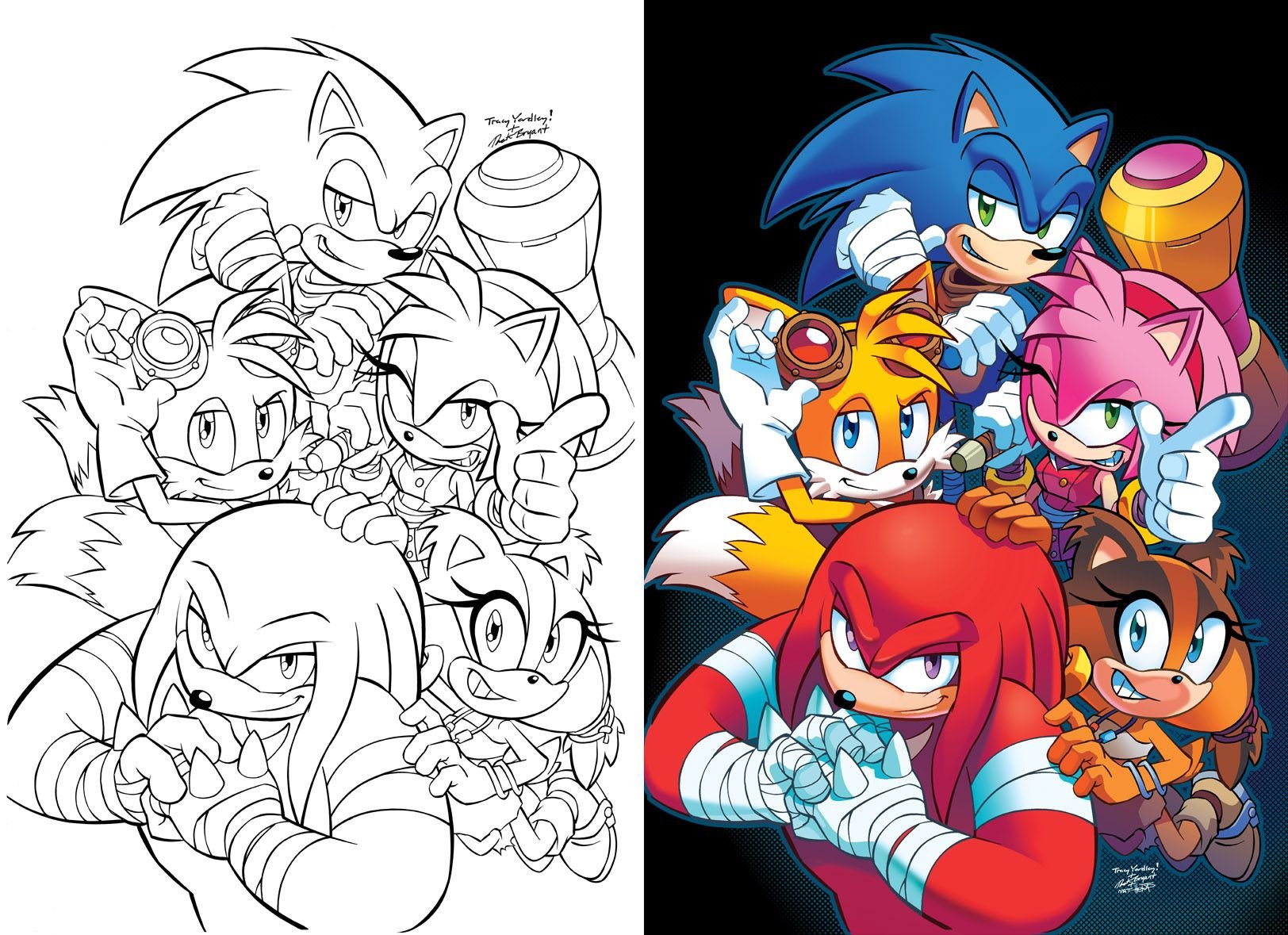 Nice coloring sonic tails and knuckles