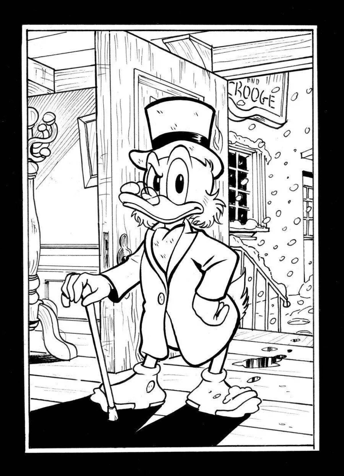 Coloring page gorgeous scrooge mcduck with money