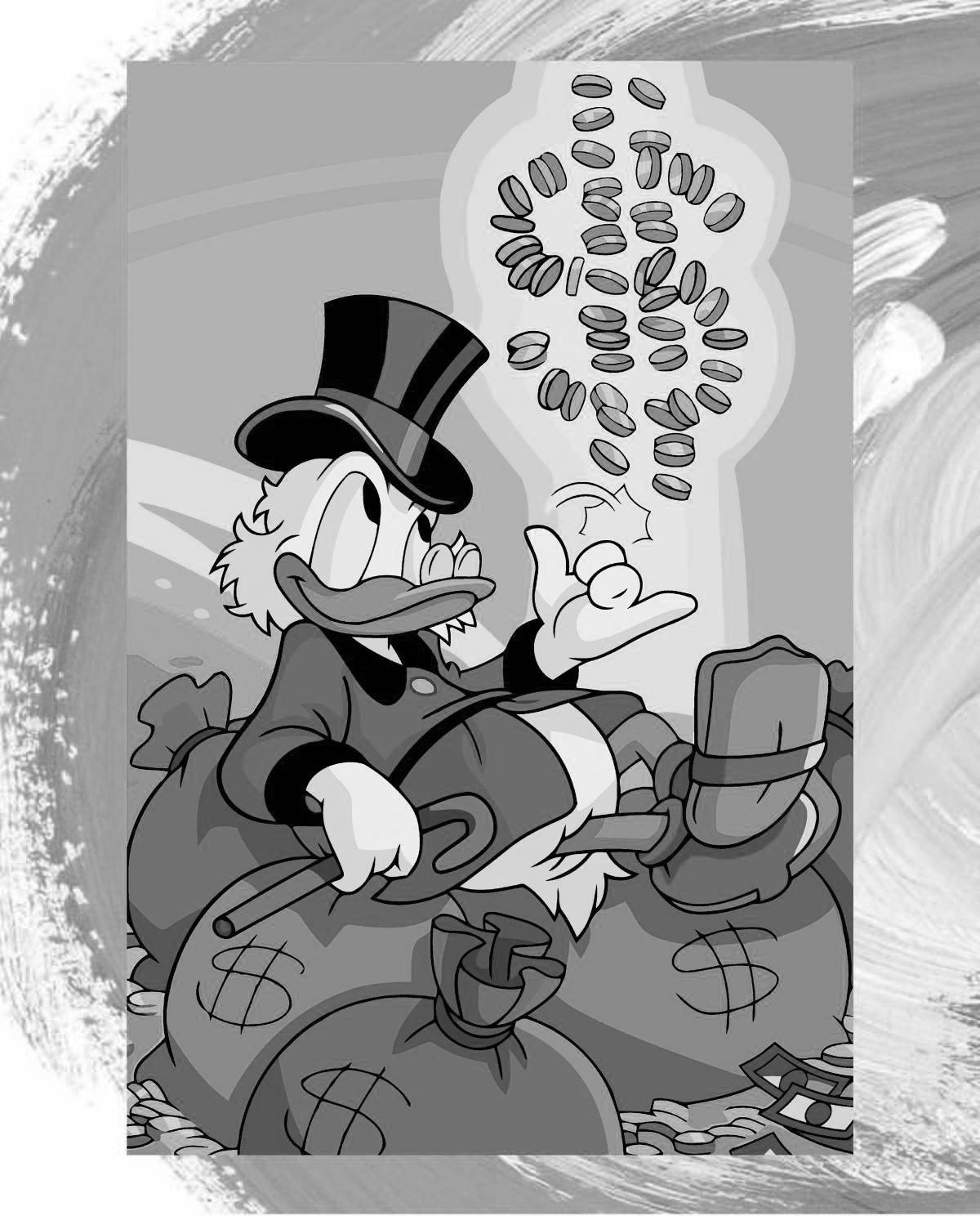 Awesome scrooge mcduck with money coloring book
