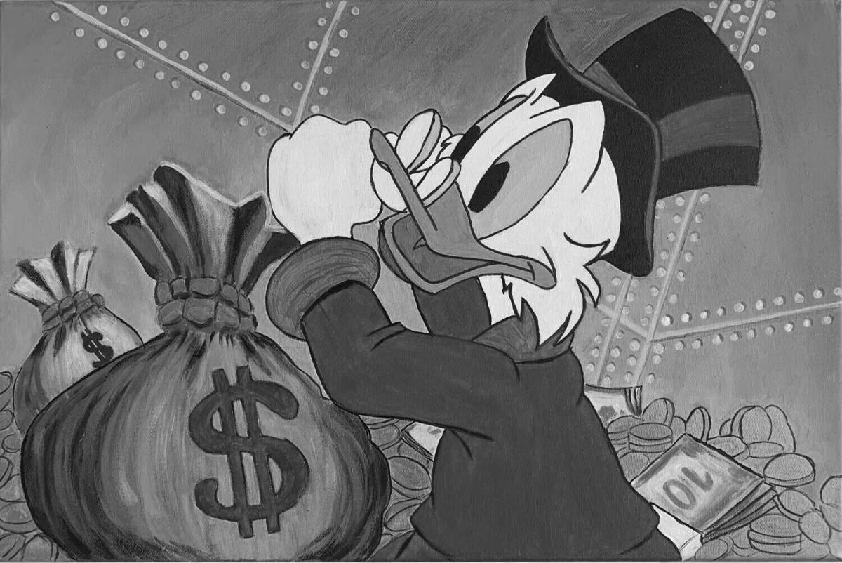 Gorgeous scrooge mcduck with money coloring book