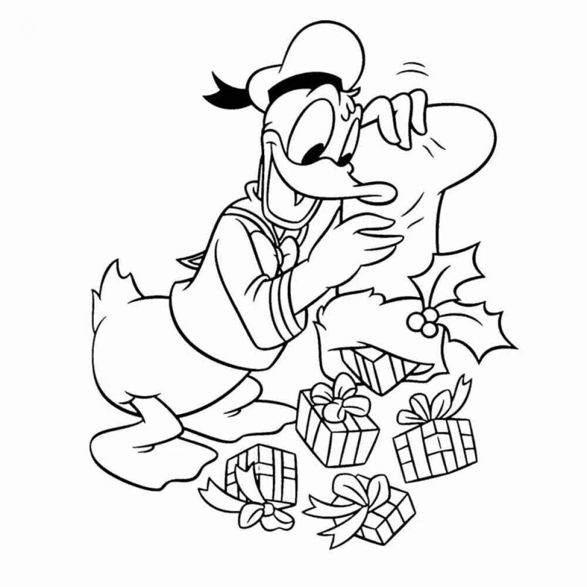 Coloring page magnanimous scrooge mcduck with money