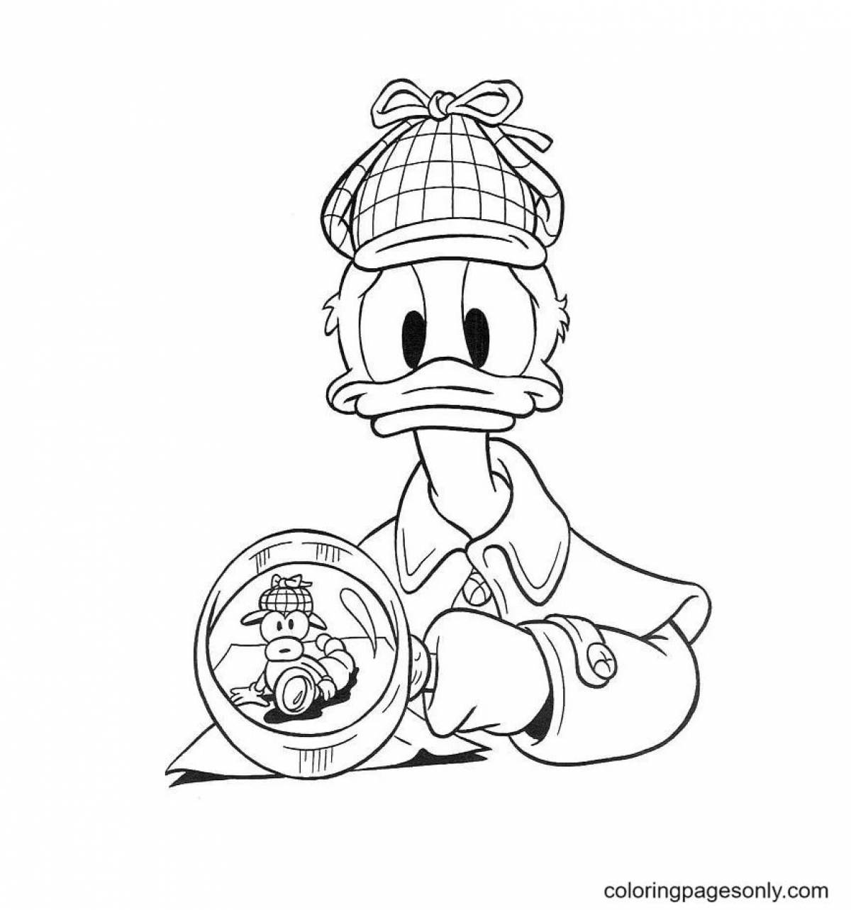 Coloring book scrooge mcduck with money