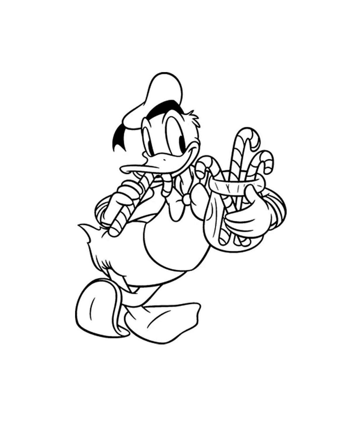 Coloring page glamor scrooge mcduck with money