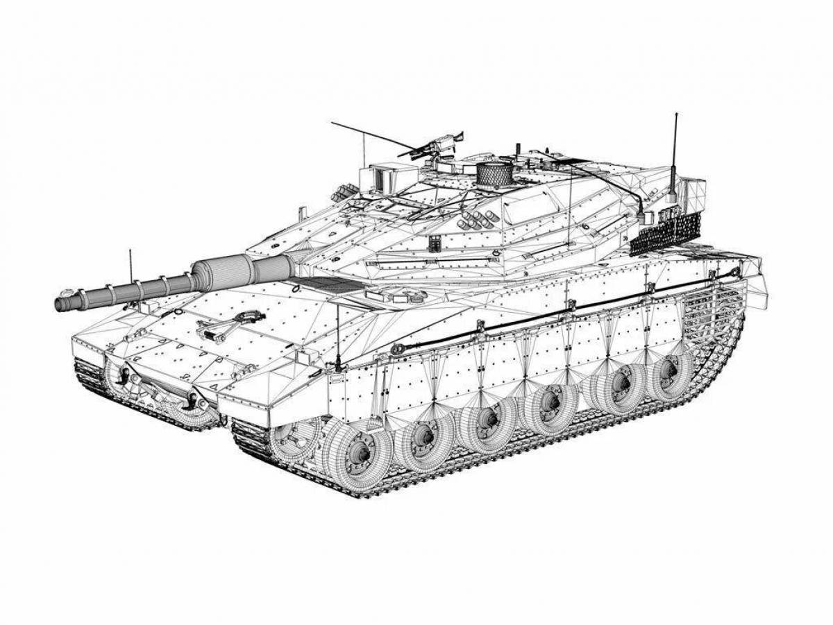 Colouring funny tank t 14 armata