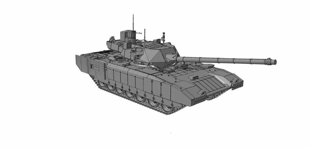 Exciting tank t 14 armata coloring page