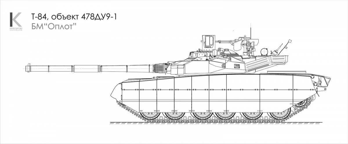 Coloring page exciting tank t 14 armata