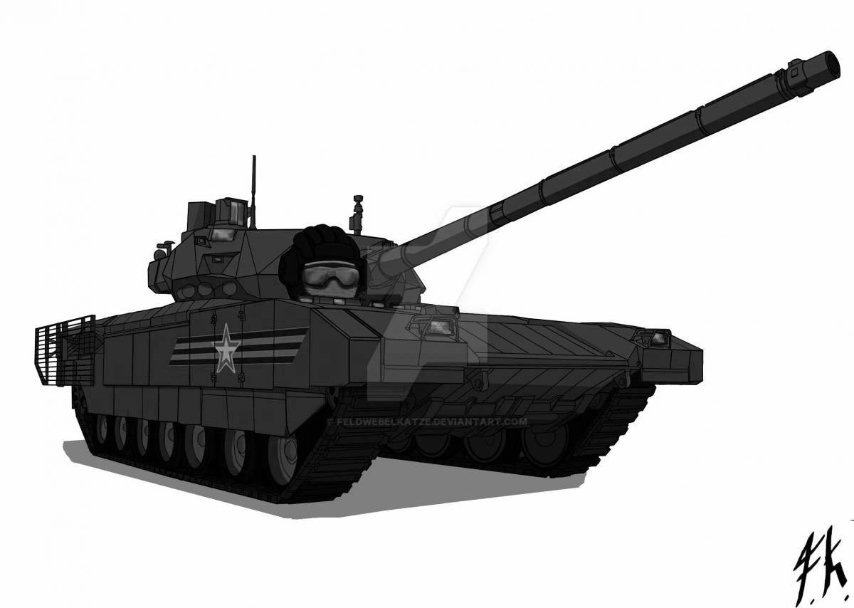 Impressive tank t 14 armata coloring page