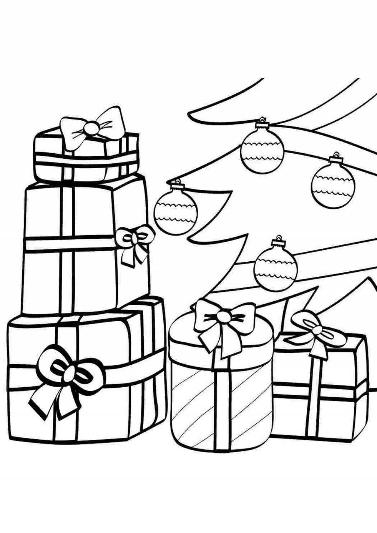 Раскраска Подарки на новый год #5