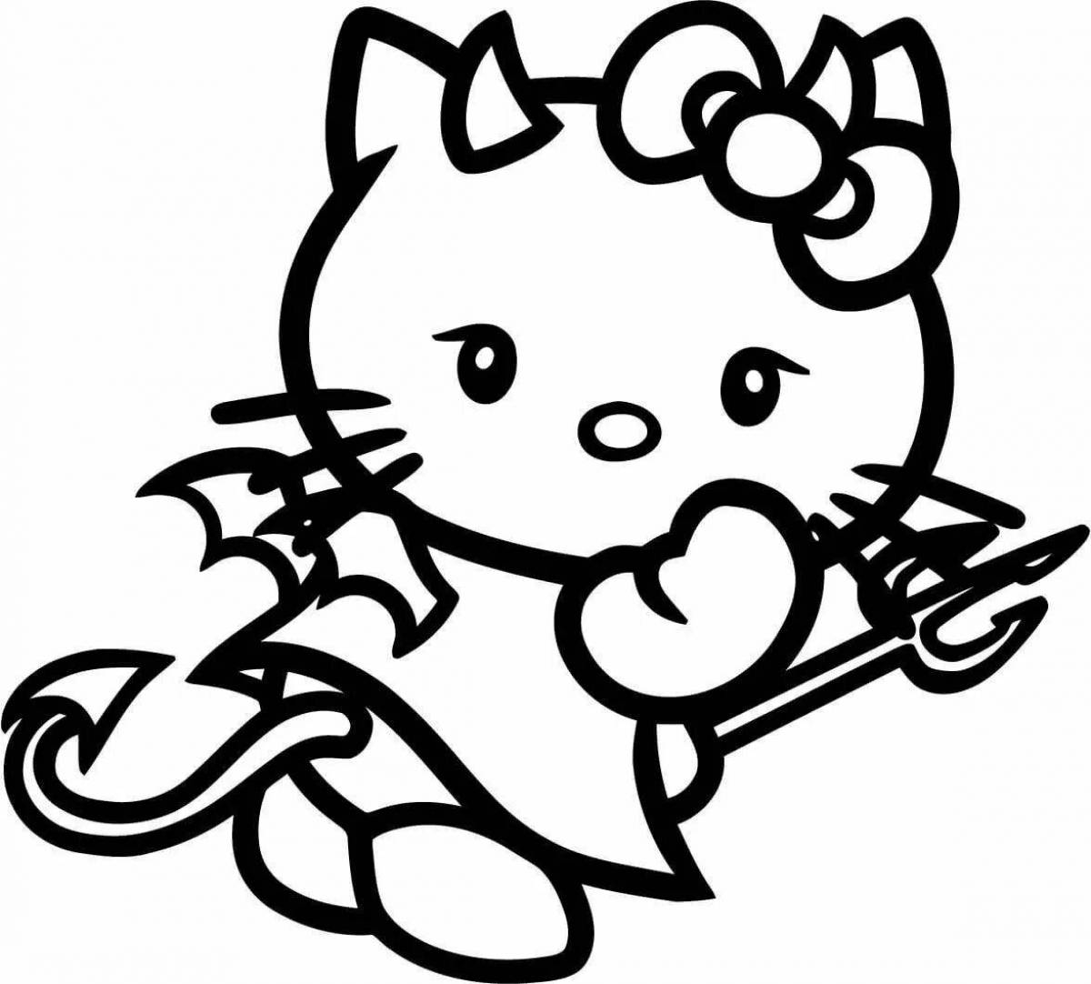 Energetic hello kitty with a gun