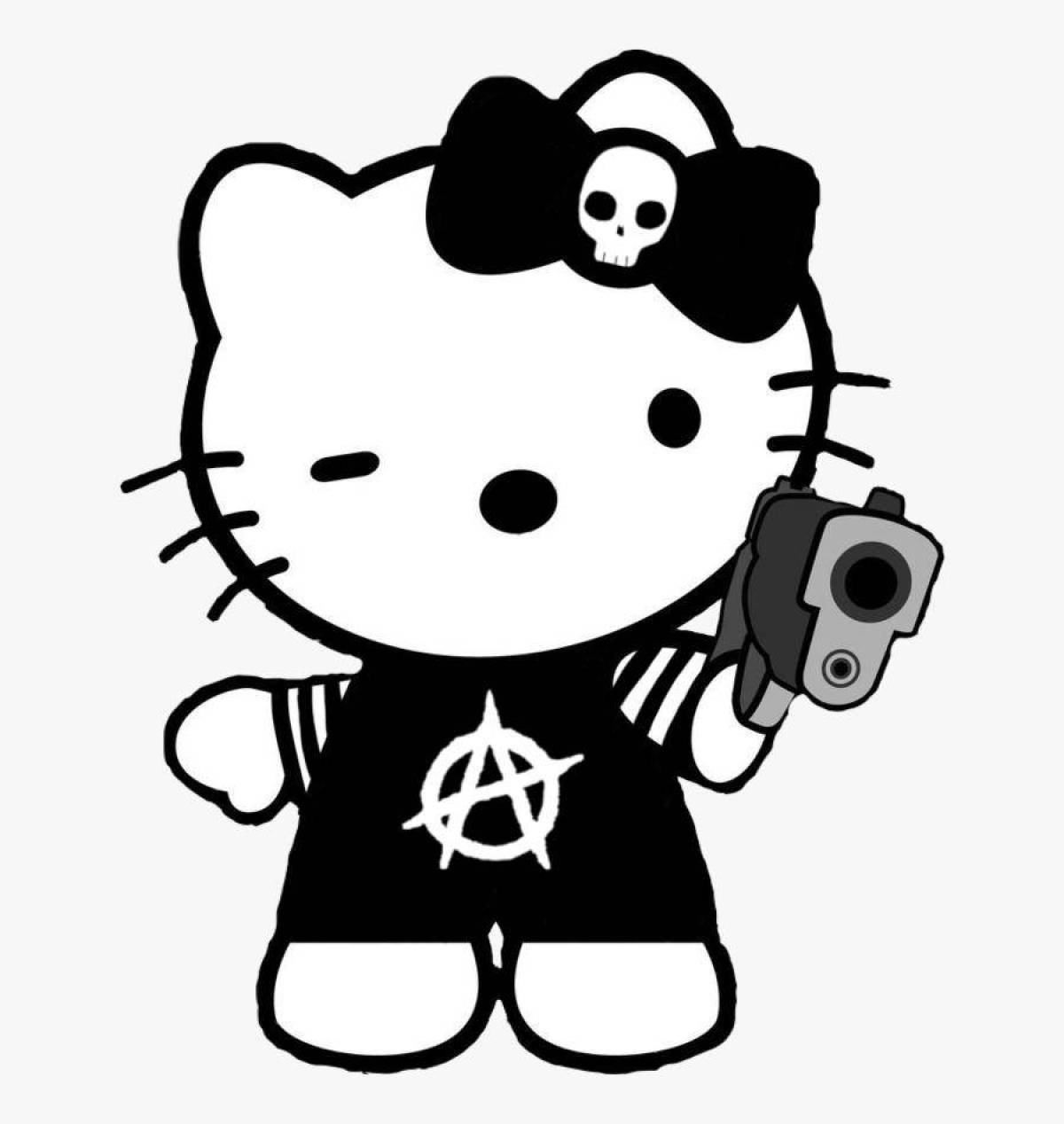 Witty hello kitty with a gun