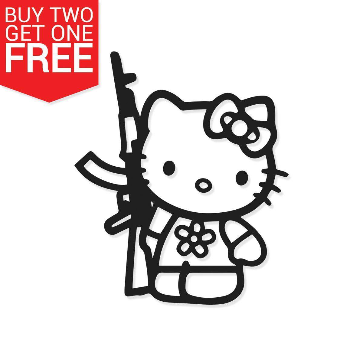 Cute hello kitty with a gun