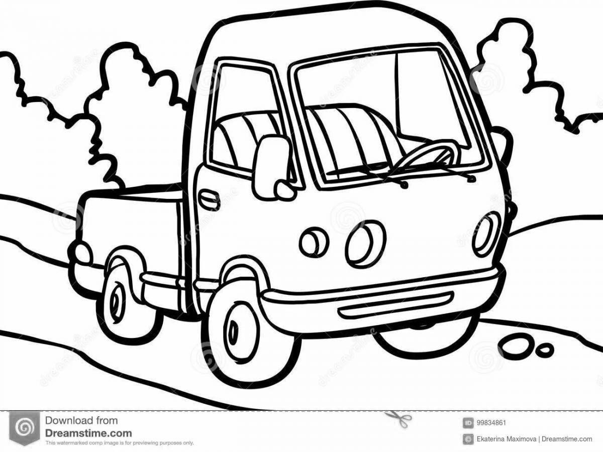 Bright ground transportation coloring page