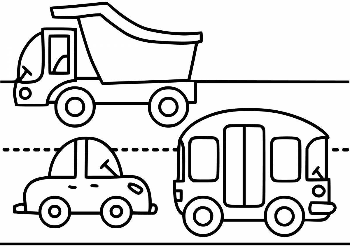 Land transport coloring page
