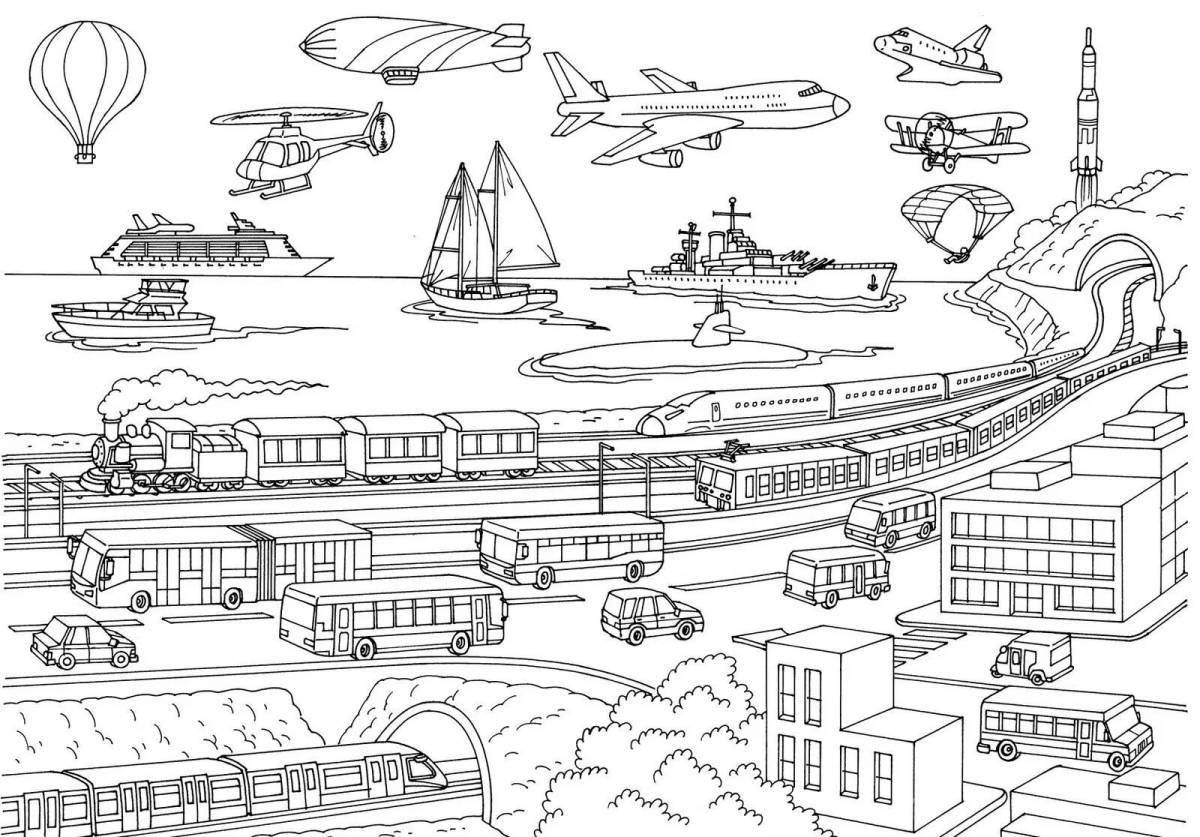 Coloring page gorgeous land transport