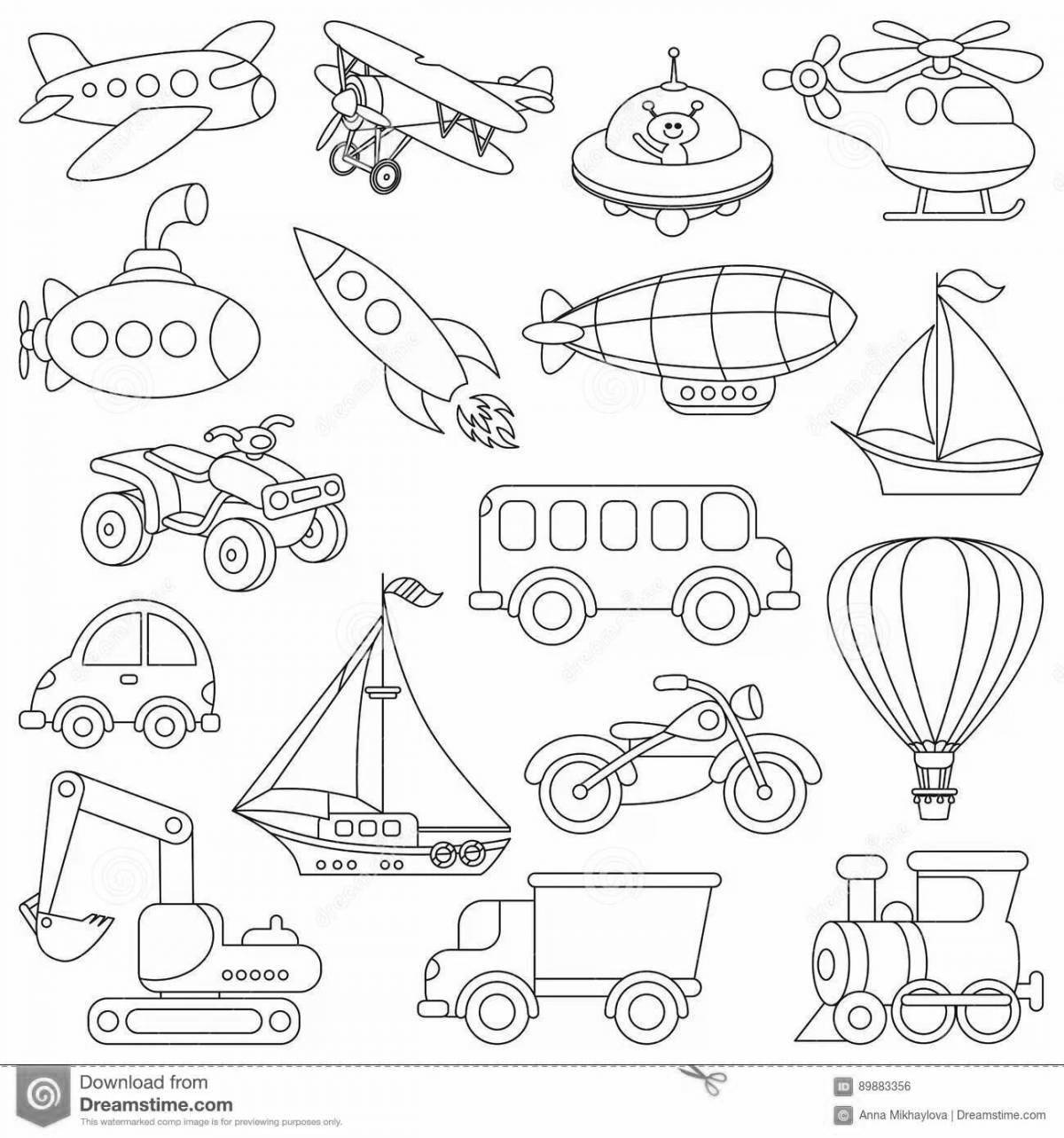 Exquisite ground transportation coloring page