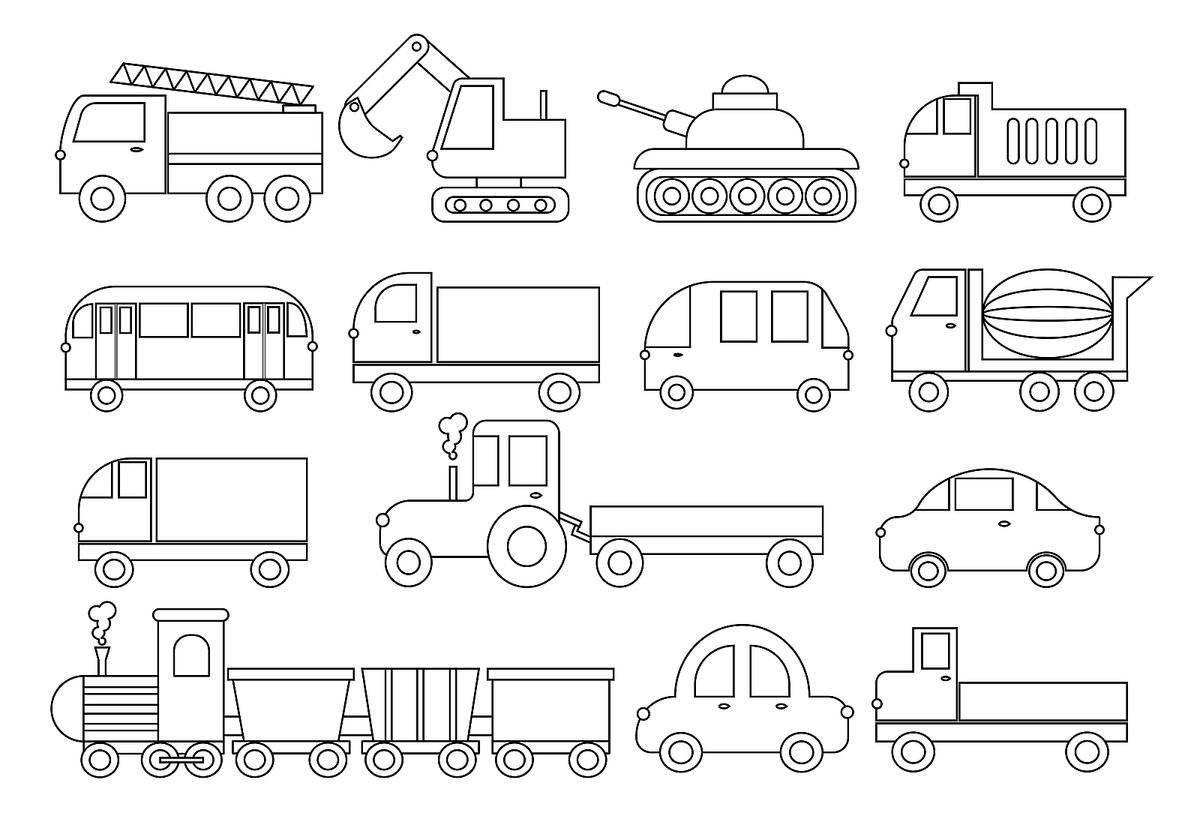 Glamourous land transport coloring page