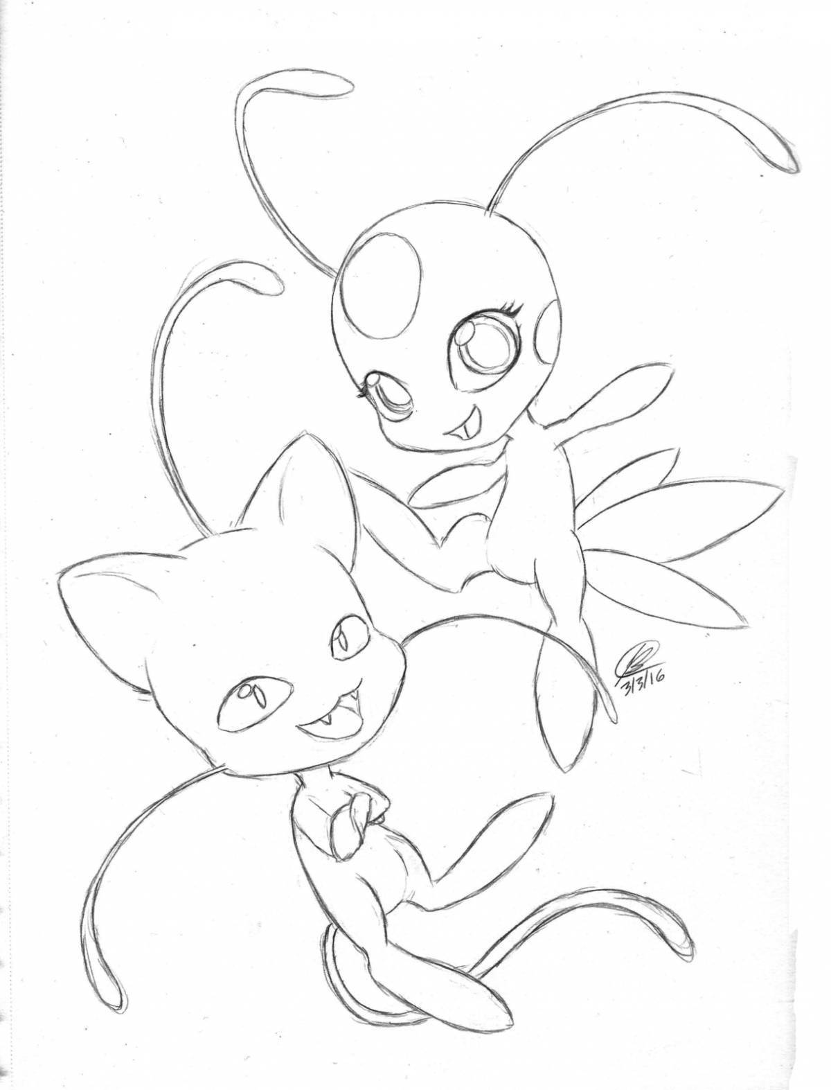 Photo Adorable tiki ladybug coloring page