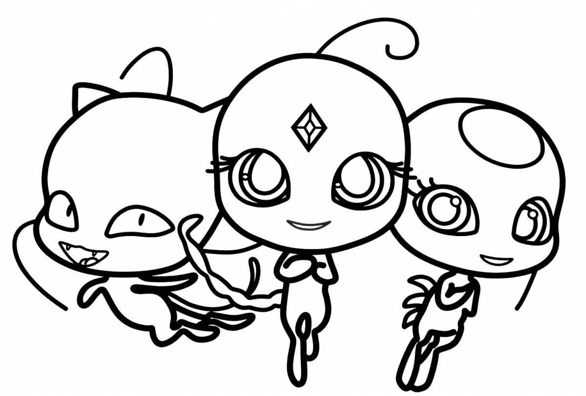 Photo Cute tiki from ladybug coloring book